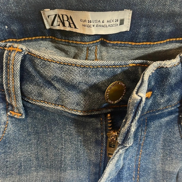 Zara Women's Mid Rise Skinny Fit Stretch Ankle Jeans size 6 - Picture 3 of 6